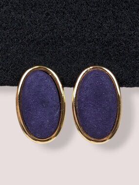 Dauplaise Purple Oval Earrings